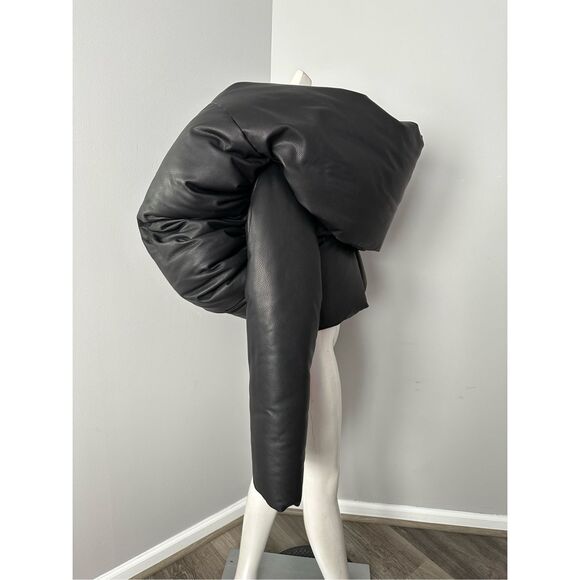 NWT Rick Owens Strobe FW 22 Knot Padded Pebbled-leather Down Jacket Sz 4 $8515 - Picture 8 of 14